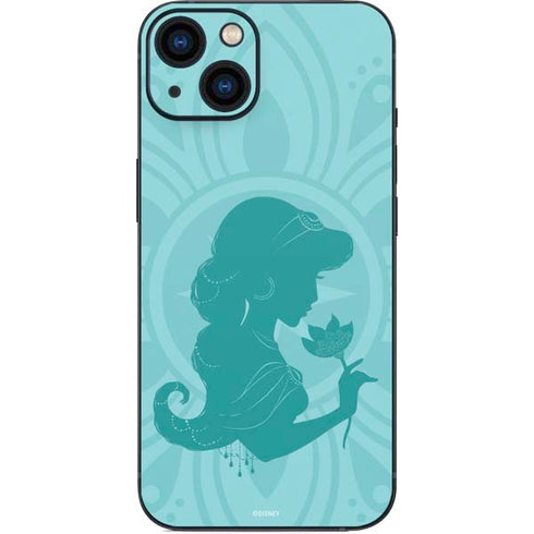Disney Aladdin Princess Jasmine Silhouette Flower iPhone 14 Plus Skin