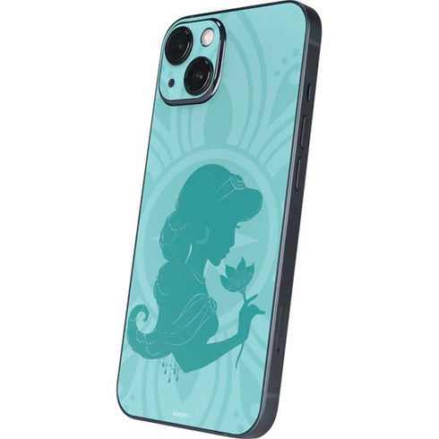Disney Aladdin Princess Jasmine Silhouette Flower iPhone 14 Plus Skin
