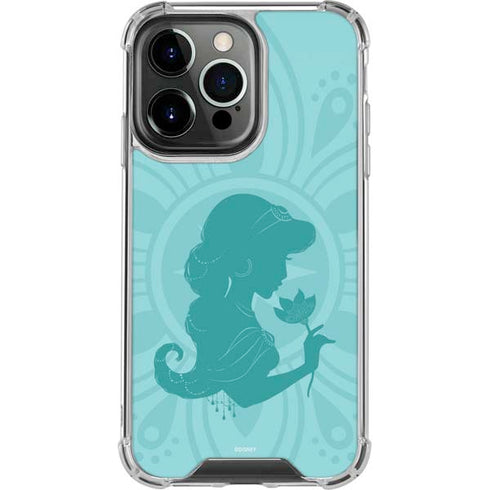 Disney Aladdin Princess Jasmine Silhouette Flower iPhone 14 Pro Clear Case