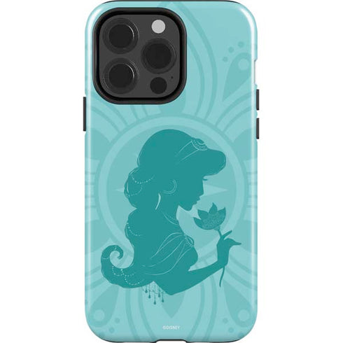 Disney Aladdin Princess Jasmine Silhouette Flower iPhone 15 Pro Impact Case