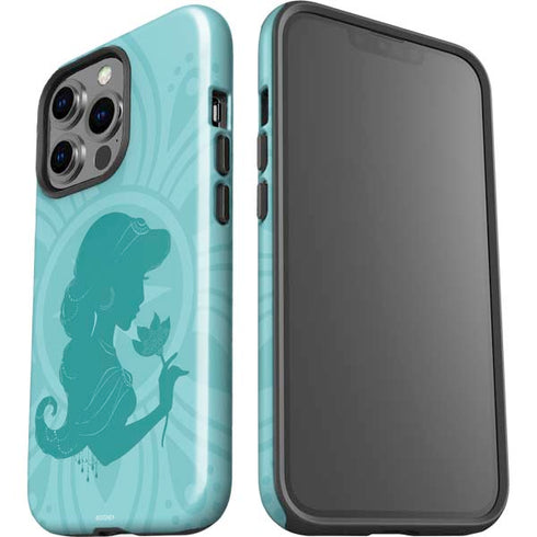 Disney Aladdin Princess Jasmine Silhouette Flower iPhone 15 Pro Impact Case