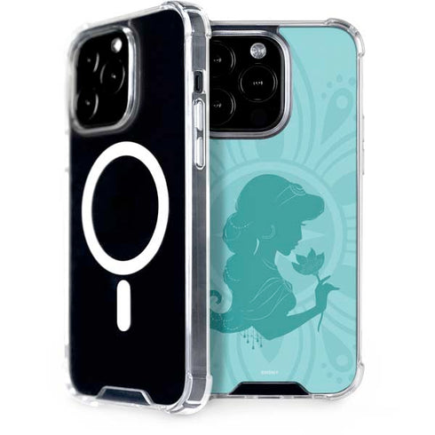 Disney Aladdin Princess Jasmine Silhouette Flower iPhone 15 Pro MagSafe Case