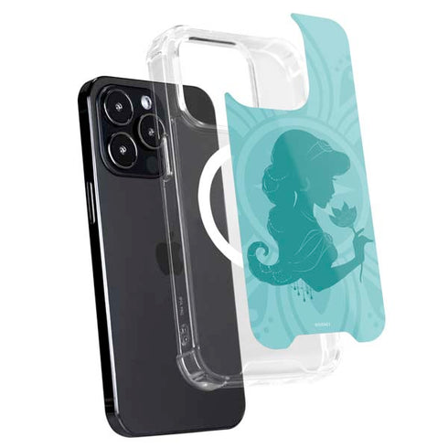 Disney Aladdin Princess Jasmine Silhouette Flower iPhone 15 Pro MagSafe Case
