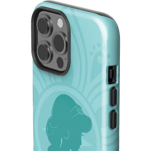 Disney Aladdin Princess Jasmine Silhouette Flower iPhone 15 Pro Max Impact Case