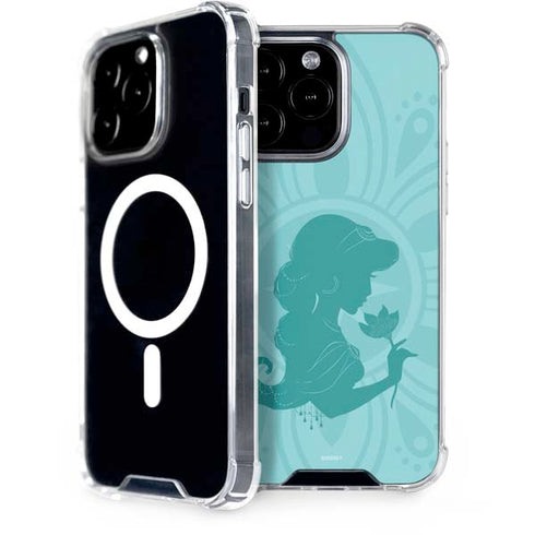 Disney Aladdin Princess Jasmine Silhouette Flower iPhone 15 Pro Max MagSafe Case