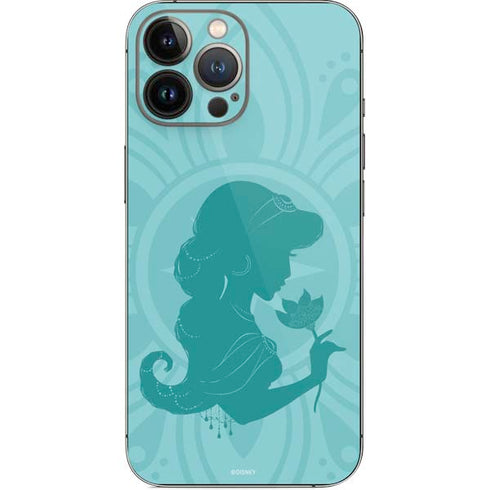 Disney Aladdin Princess Jasmine Silhouette Flower iPhone 14 Pro Max Skin