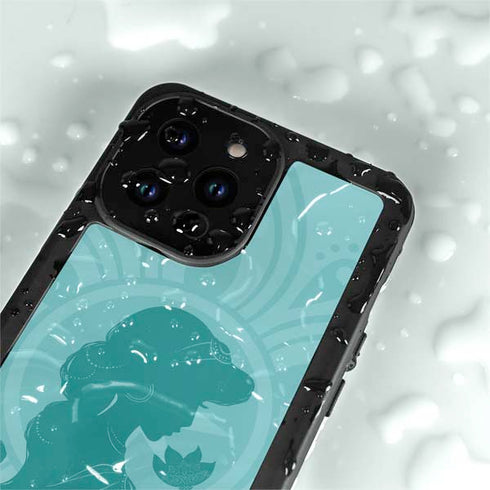 Disney Aladdin Princess Jasmine Silhouette Flower iPhone 14 Pro Max Waterproof Case