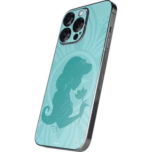 Disney Aladdin Princess Jasmine Silhouette Flower iPhone 14 Pro Skin