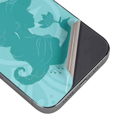 Disney Aladdin Princess Jasmine Silhouette Flower iPhone 14 Pro Skin