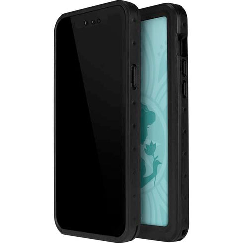 Disney Aladdin Princess Jasmine Silhouette Flower iPhone 15 Waterproof Case