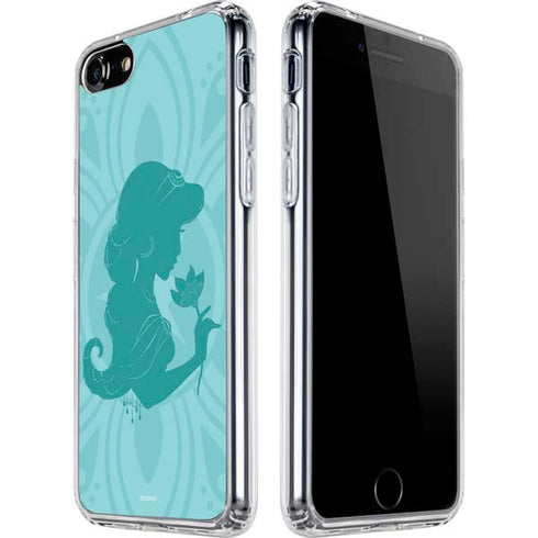 Disney Aladdin Princess Jasmine Silhouette Flower iPhone SE (2nd & 3rd Gen) Clear Case
