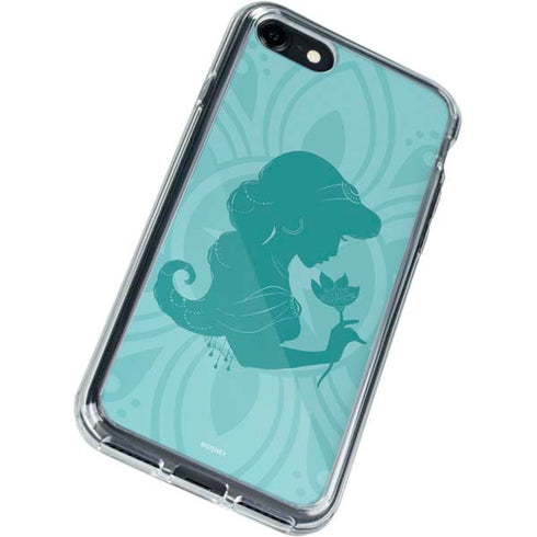 Disney Aladdin Princess Jasmine Silhouette Flower iPhone SE (2nd & 3rd Gen) Clear Case