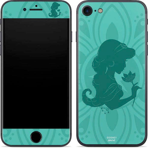 Disney Aladdin Princess Jasmine Silhouette Flower iPhone SE (2nd & 3rd Gen) Skin