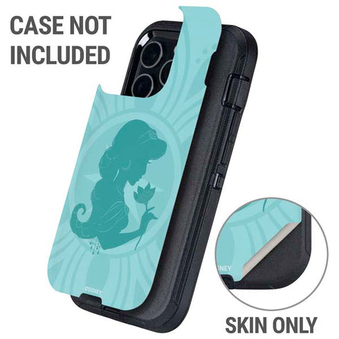 Disney Aladdin Princess Jasmine Silhouette Flower Otterbox Defender iPhone Skin