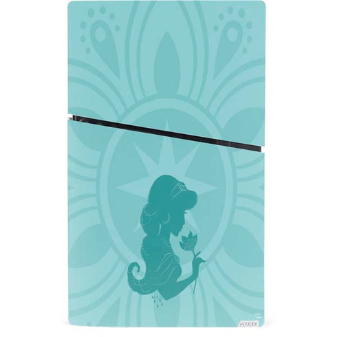 Disney Aladdin Princess Jasmine Silhouette Flower PS5 Slim Digital Edition Bundle Skin