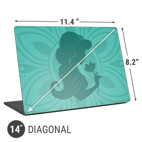 Disney Aladdin Princess Jasmine Silhouette Flower Universal Laptop 14in (11.4 x 8.2in) Skin