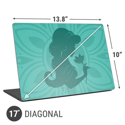 Disney Aladdin Princess Jasmine Silhouette Flower Universal Laptop 17in (13.8 x 10in) Skin