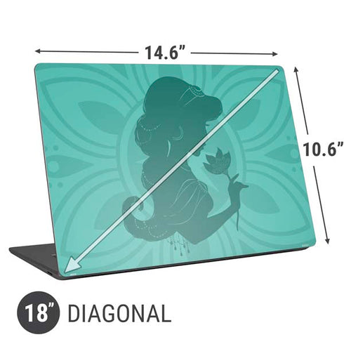 Disney Aladdin Princess Jasmine Silhouette Flower Universal Laptop 18in (14.6 x 10.6in) Skin