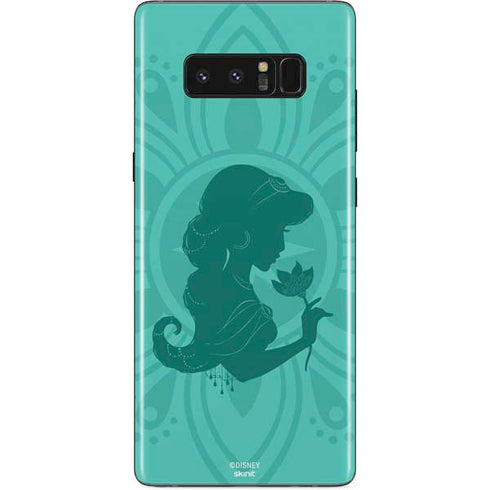 Disney Aladdin Princess Jasmine Silhouette Flower Galaxy Note 8 Skin