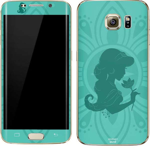 Disney Aladdin Princess Jasmine Silhouette Flower Galaxy S7 Edge Skin