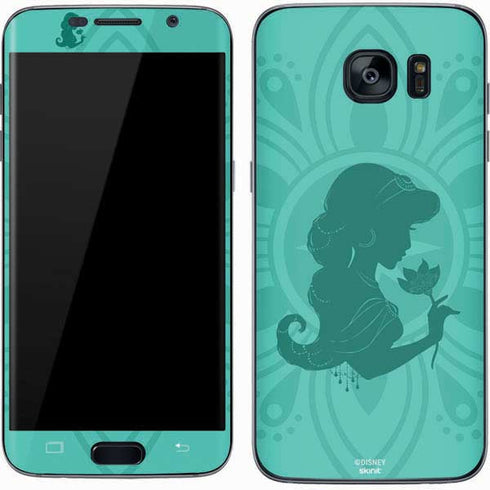 Disney Aladdin Princess Jasmine Silhouette Flower Galaxy S7 Skin