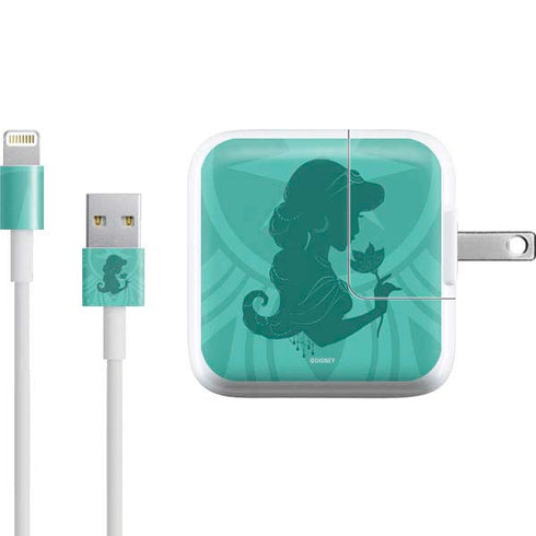 Disney Aladdin Princess Jasmine Silhouette Flower iPad Charger (10W USB) Skin