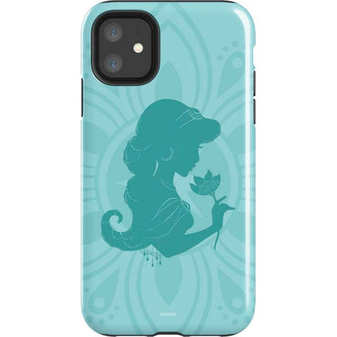 Disney Aladdin Princess Jasmine Silhouette Flower iPhone 11 Impact Case