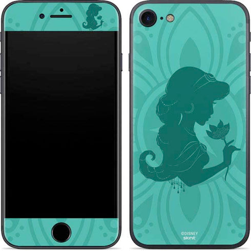 Disney Aladdin Princess Jasmine Silhouette Flower iPhone 7 Skin