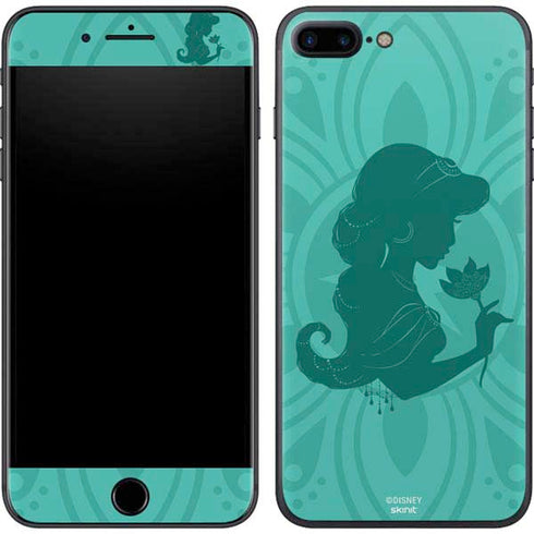 Disney Aladdin Princess Jasmine Silhouette Flower iPhone 8 Plus Skin