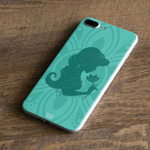 Disney Aladdin Princess Jasmine Silhouette Flower iPhone 8 Plus Skin