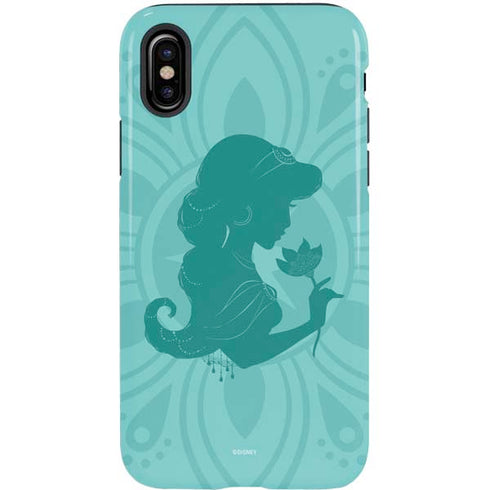 Disney Aladdin Princess Jasmine Silhouette Flower iPhone X Pro Case