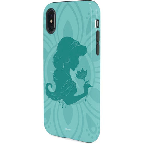 Disney Aladdin Princess Jasmine Silhouette Flower iPhone X Pro Case