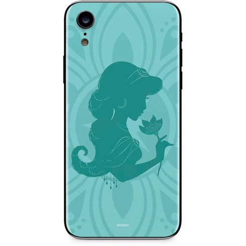 Disney Aladdin Princess Jasmine Silhouette Flower iPhone XR Skin