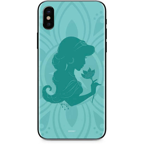 Disney Aladdin Princess Jasmine Silhouette Flower iPhone XS Max Skin