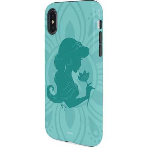 Disney Aladdin Princess Jasmine Silhouette Flower iPhone XS Pro Case
