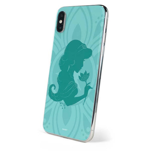 Disney Aladdin Princess Jasmine Silhouette Flower iPhone XS Skin