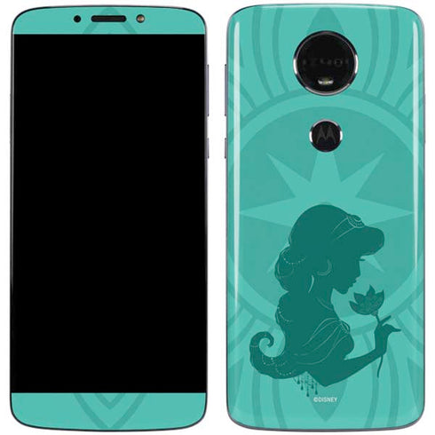 Disney Aladdin Princess Jasmine Silhouette Flower Moto E5 Plus Skin