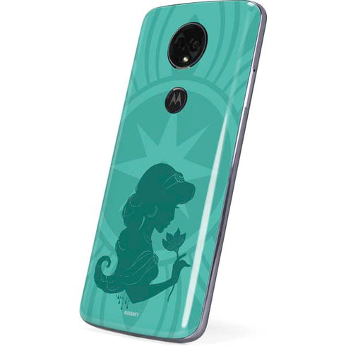 Disney Aladdin Princess Jasmine Silhouette Flower Moto E5 Plus Skin