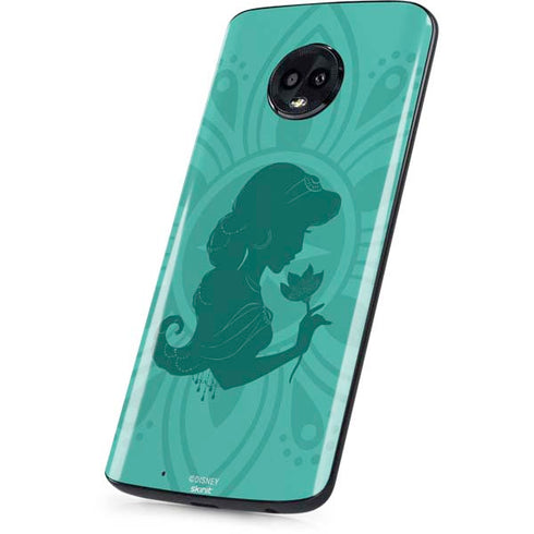 Disney Aladdin Princess Jasmine Silhouette Flower Moto G6 Skin