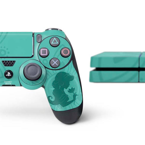 Disney Aladdin Princess Jasmine Silhouette Flower PS4 Console and Controller Bundle Skin