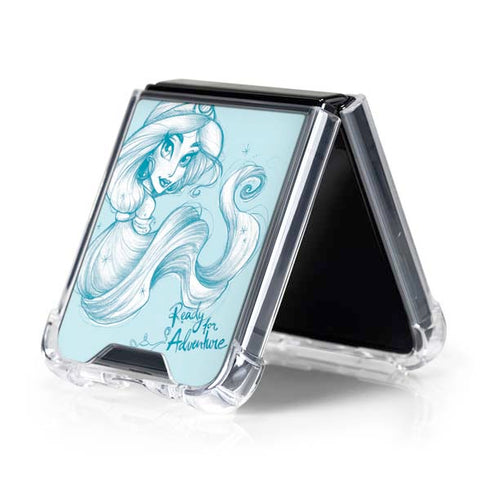 Disney Princess Jasmine Ready for Adventure Art Galaxy Z Flip5 5G Clear Case