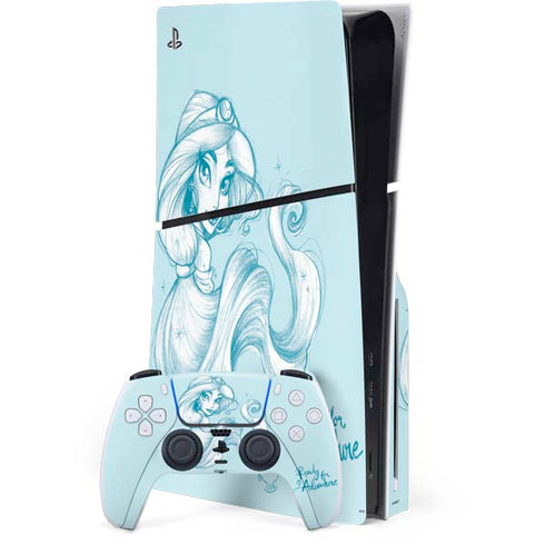 Disney Princess Jasmine Ready for Adventure Art PS5 Slim Disk Bundle Skin