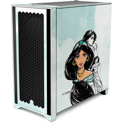 Disney Princess Jasmine Sketch Corsair 4000D Tempered Glass Mid-Tower ATX Case Skin