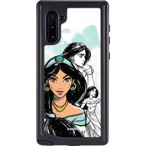 Disney Princess Jasmine Sketch Galaxy Note 10 Waterproof Case