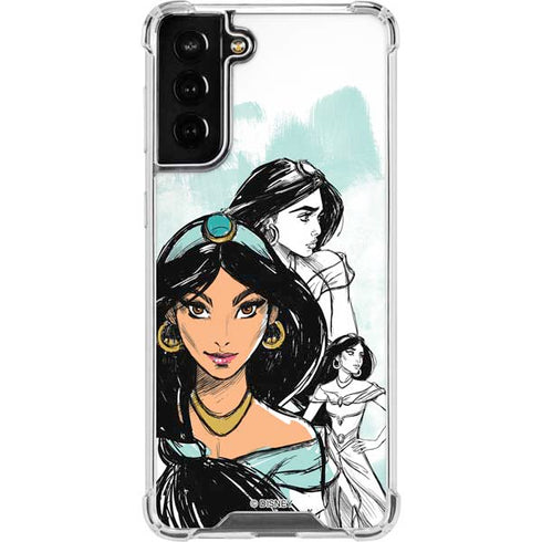 Disney Princess Jasmine Sketch Galaxy S21 FE Clear Case