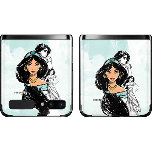 Disney Princess Jasmine Sketch Galaxy Z Flip Skin