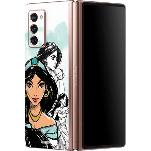 Disney Princess Jasmine Sketch Galaxy Z Fold2 5G Skin