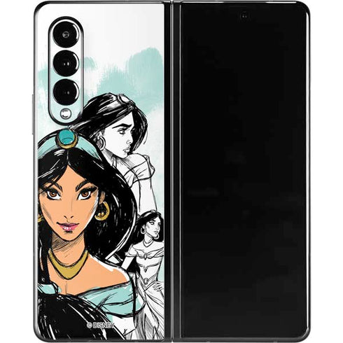 Disney Princess Jasmine Sketch Galaxy Z Fold3 5G Skin