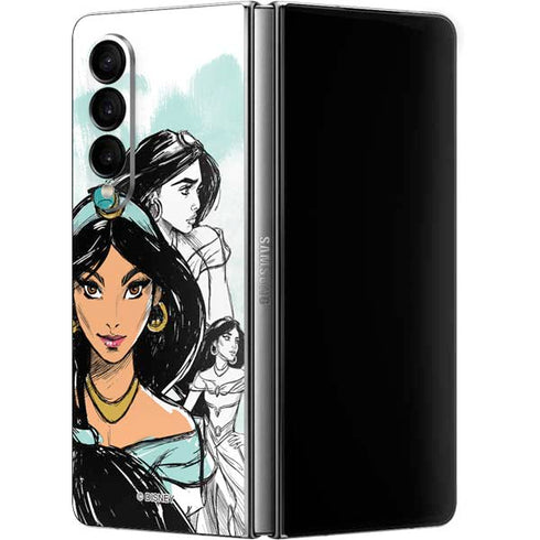 Disney Princess Jasmine Sketch Galaxy Z Fold4 5G Skin