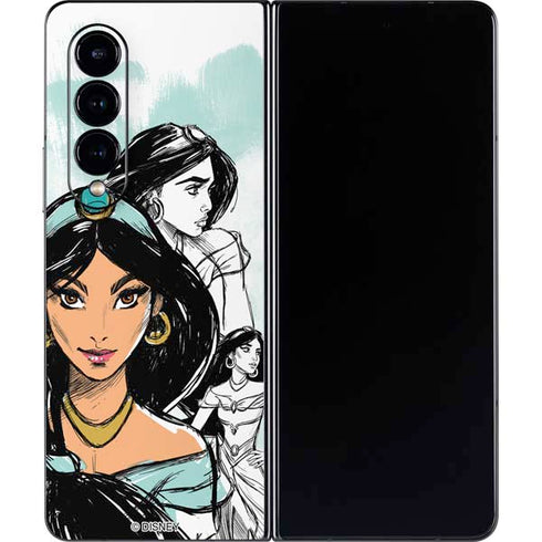 Disney Princess Jasmine Sketch Galaxy Z Fold4 5G Skin